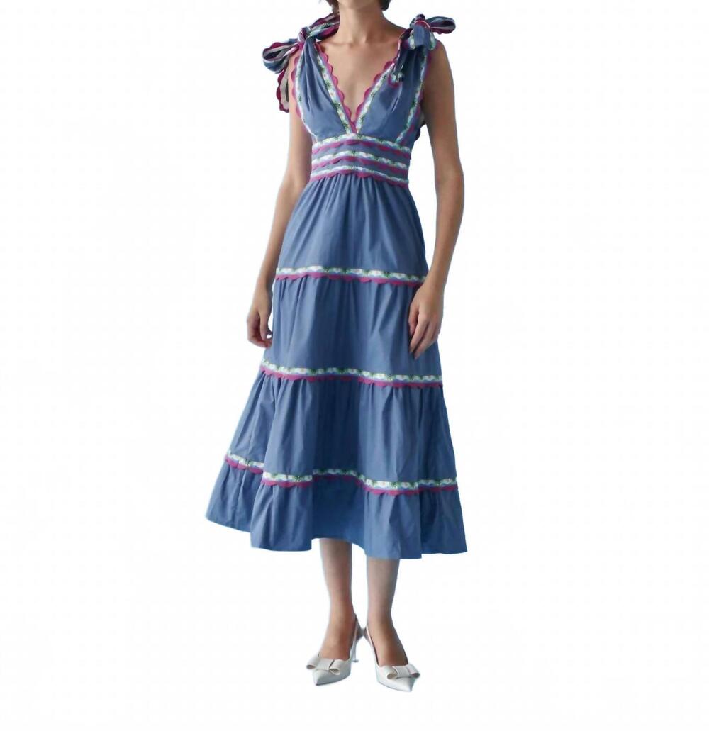 NEW CELIA B chelili midi dress in blue